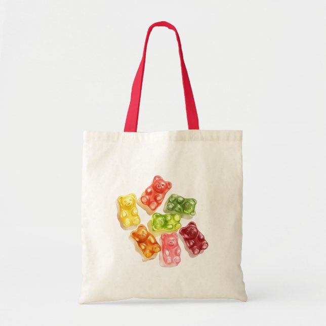Gummy Bears Mint Pink Yellow Fruit Birthday Tragetasche (Vorne)