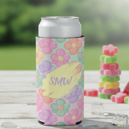 Gummy Candy Floral Personalized Slim Can Cooler Selters Dosenkühler