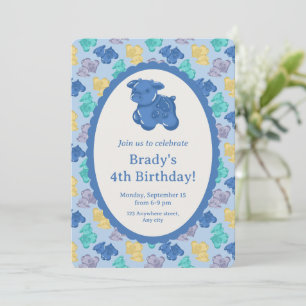 Gummy Cow Glaziale Beere Eisblau Party Einladung