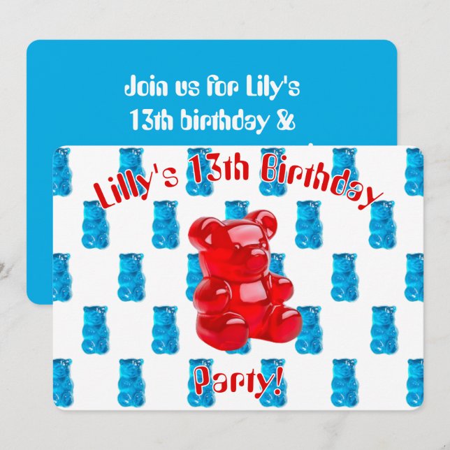 Gummy Jelly  Einladung (Vorne/Hinten)