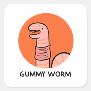 Gummy-Wurmkrug-Aufkleber Quadratischer Aufkleber