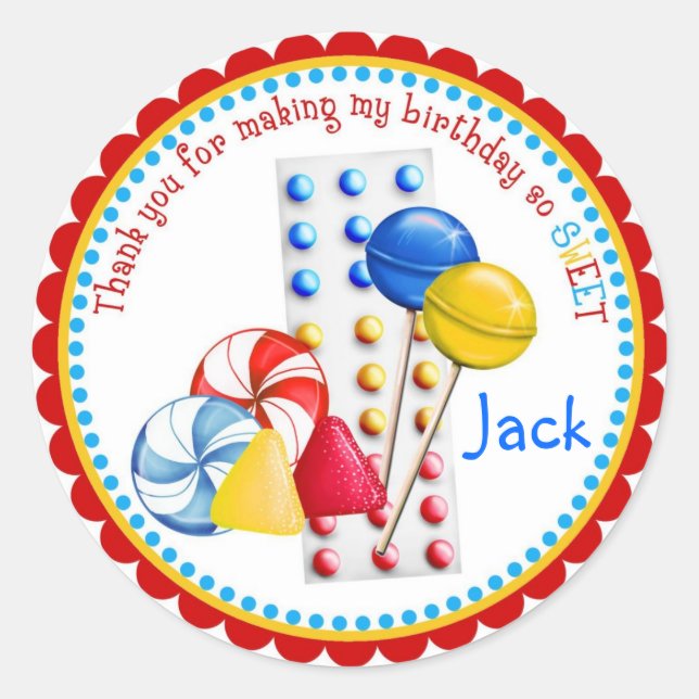 Gump, Lollipops und Kerzenhalter Runder Aufkleber (Vorderseite)