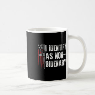 Gun American Flag I Identify as non bidenary (on Kaffeetasse