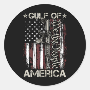 Gun American Flag Patriots Gulf of US America on Runder Aufkleber