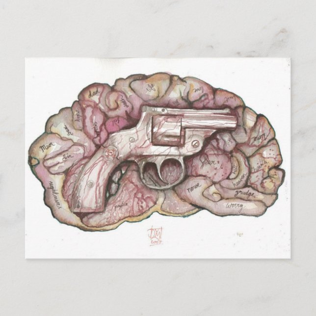 Gun Brain Postkarte (Vorderseite)