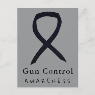 Gun Control Awareness Black Ribbon Postcards Postkarte
