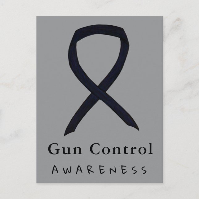 Gun Control Awareness Black Ribbon Postcards Postkarte (Vorderseite)