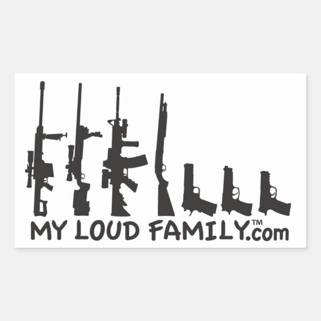 Gun Family - meine lauten Familiendecken Rechteckiger Aufkleber (Vorderseite)