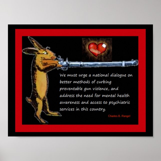 Gun Kontrolle - Charles B. Rangel Zitat Poster (Vorne)