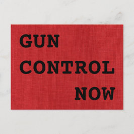 Gun Kontrolle jetzt auf Red Linen Texture Foto Postkarte