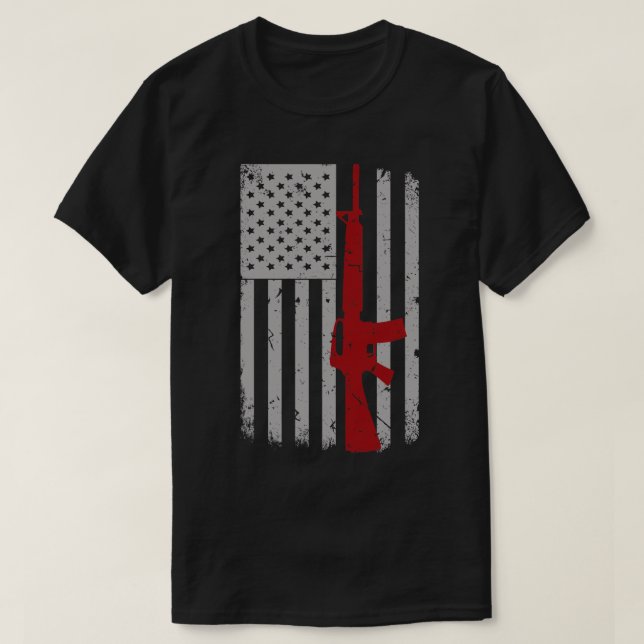 Gun liebt amerikanische Flag Pride Geschenke Männe T-Shirt (Design vorne)