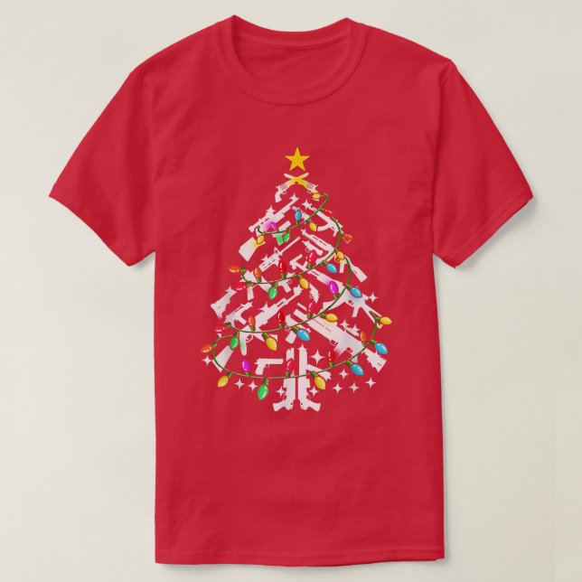 Gun & Light Weihnachtsbaum T-Shirt (Design vorne)