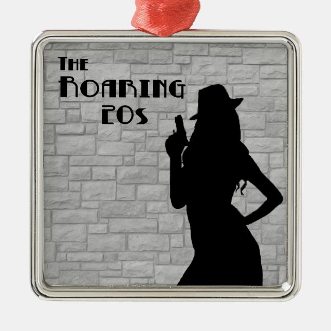 Gun Moll Silhouette Ornament Aus Metall (Vorne)