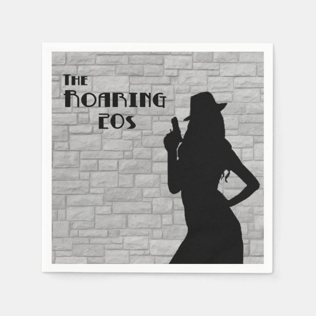 Gun Moll Silhouette Serviette (Vorderseite)