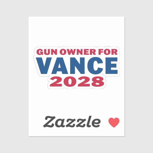 Gun Owner for Vance 2028 Aufkleber (Blatt)