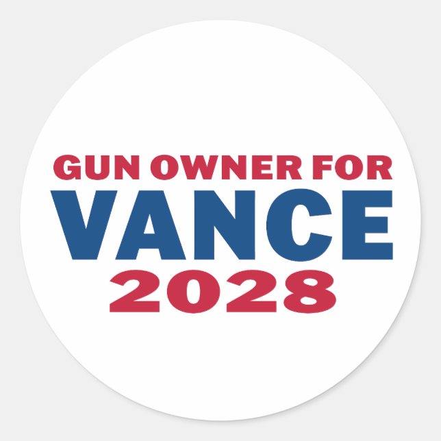 Gun Owner for Vance 2028 Runder Aufkleber (Vorderseite)
