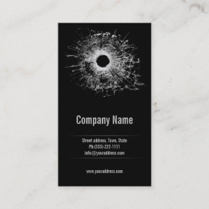 Gun Shop Broken Glass Black Business Card Visitenkarte