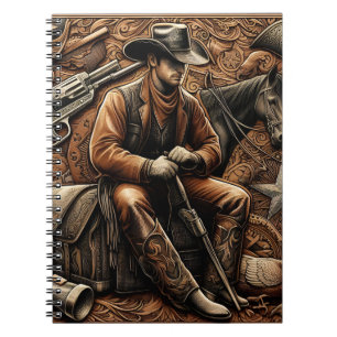 Gun-Slinging Cowboy: Wild West Portrait Notizblock
