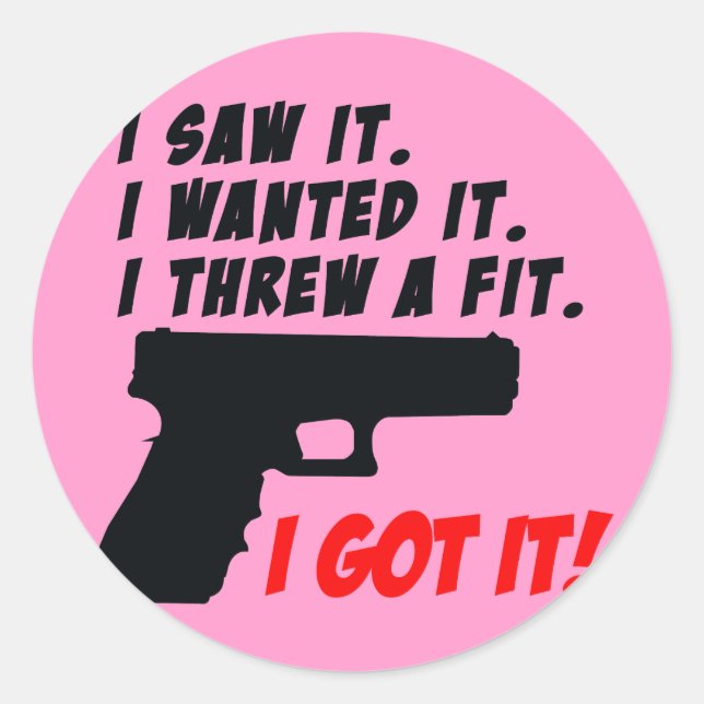 Gun Temper Tantrum Runder Aufkleber (Vorderseite)