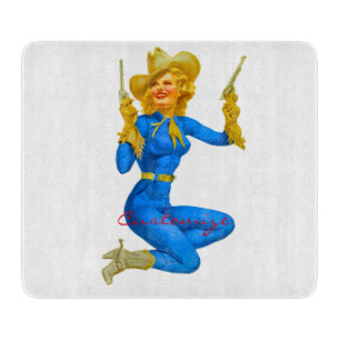 Gun-toting Button-up Cowgirl Thunder_Cove Schneidebrett