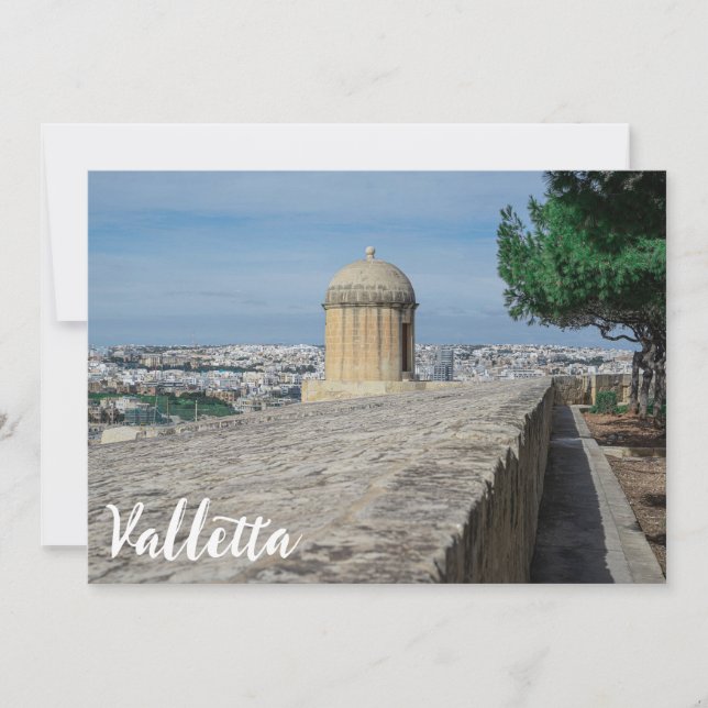 Gun turret auf alten Stadtmauern in Valletta, Malt (Vorderseite)