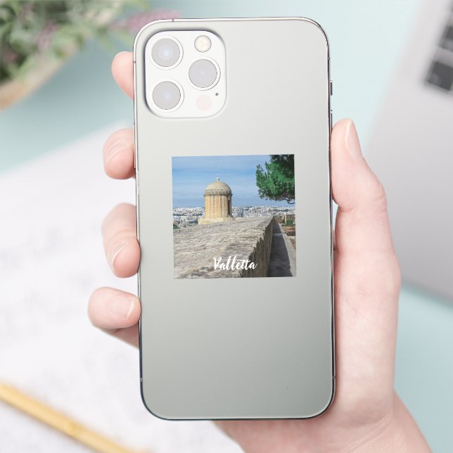 Gun turret auf alten Stadtmauern in Valletta, Malt Aufkleber (Telefon)