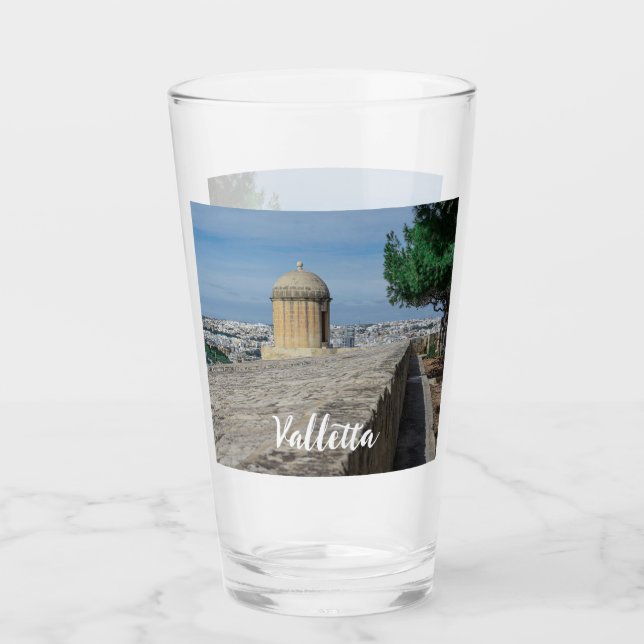 Gun turret auf alten Stadtmauern in Valletta, Malt Glas (Vorderseite)