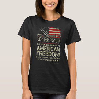 Gun USA Flag American Freedom Funny Government Wom T-Shirt