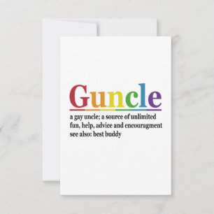 Guncle Definition Rainbow Funny Gift Dankeskarte