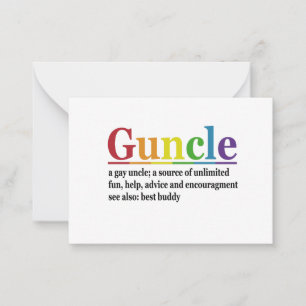 Guncle Definition Rainbow Funny Gift Mitteilungskarte