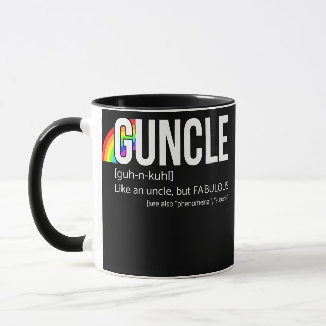 Guncle Definition Rainbow Prix Farbe für Onkel  Tasse (Links)