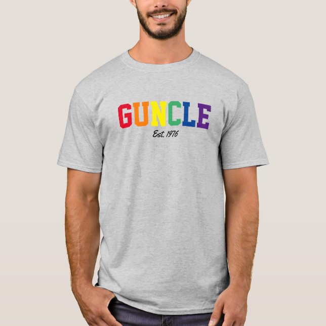 "Guncle - est. date" Neues Geschenk T-Shirt (Vorderseite)