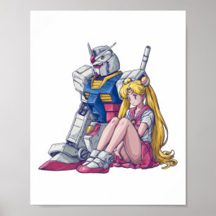Gundam und Mond Ein Mecha Magischer Crossover Poster