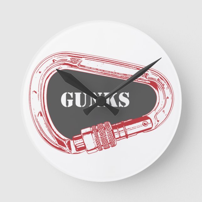 Gunks Kletterkarabiner Runde Wanduhr (Vorderseite)