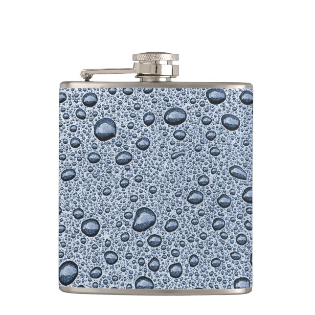 Gunmetal-graue Wassertropfen Flachmann (Vorderseite)