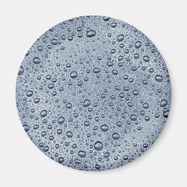 Gunmetal-graue Wassertropfen Magnet (Vorne)