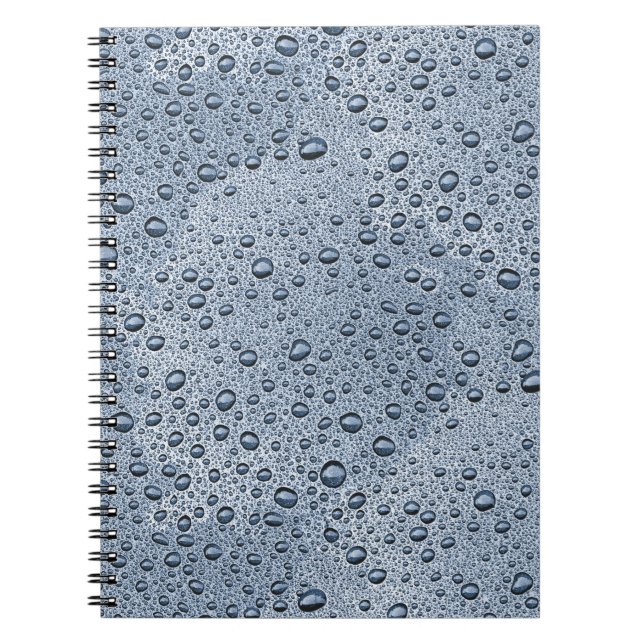Gunmetal-graue Wassertropfen Notizblock (Vorderseite)