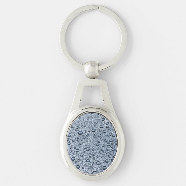 Gunmetal-graue Wassertropfen Schlüsselanhänger (Vorderseite)