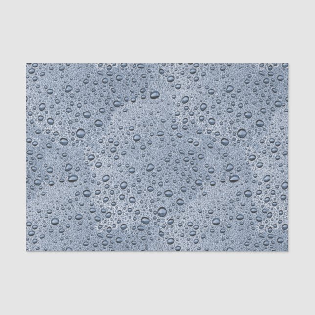 Gunmetal-graue Wassertropfen Seidenpapier (Vorderseite)