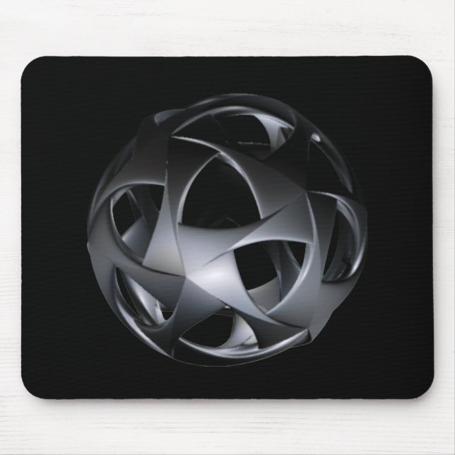 Gunmetal Textured Metal Sphere With Openings Mousepad (Vorne)