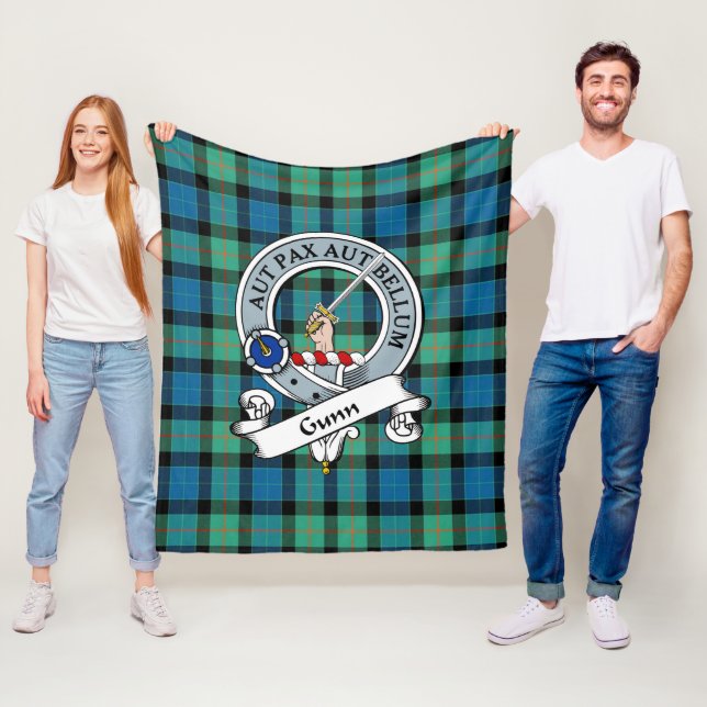 Gunn Ancient Clan Abzeichen Tartan Kariert Fleecedecke (Beispiel)