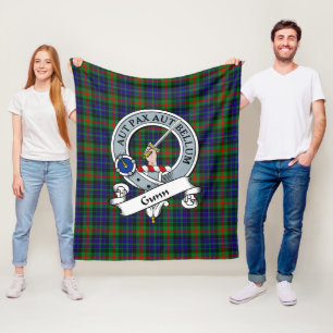 Gunn Clan Abzeichen Tartan Kariert Fleecedecke