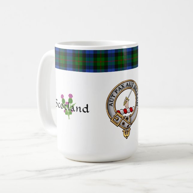 Gunn Clan Abzeichen Tartan & Motto Classic Kaffeetasse (Vorderseite Links)