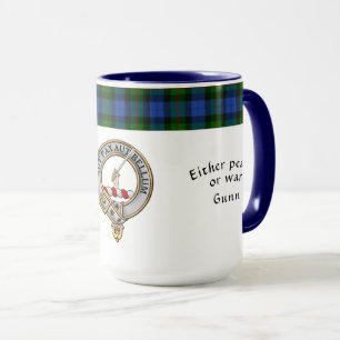 Gunn Clan Abzeichen Tartan & Motto Tasse