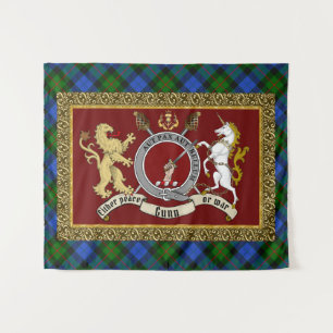Gunn Clan Abzeichen & Tartan Wandteppich