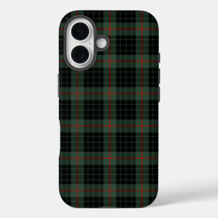 Gunn Clan Dunkelgrün und Schwarz Tartan iPhone 16 Hülle