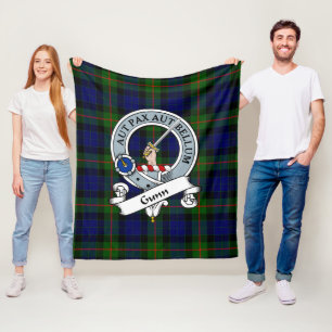 Gunn Modern Clan Abzeichen Tartan Kariert Fleecedecke