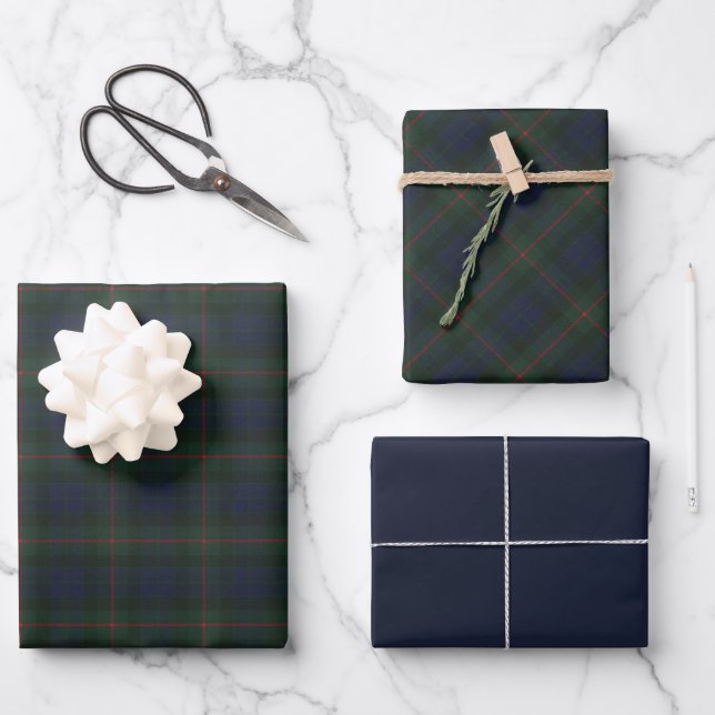 Gunn Modern Original Scottish Tartan Geschenkpapier Set (Vorderseite)