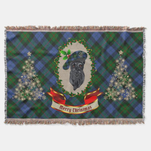 Gunn Scottie Dog Christmas Throw Blanket Decke