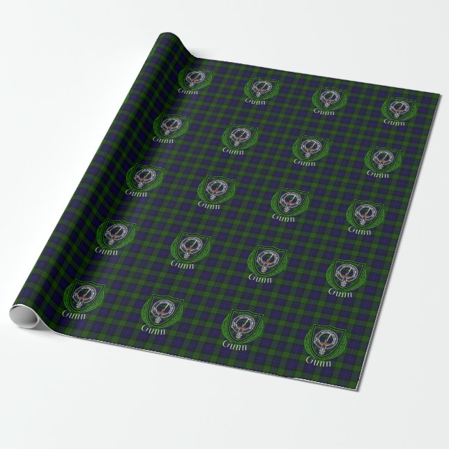 Gunn Scottish Clan Tartan & Crest Geschenkpapier (Ungerollt)